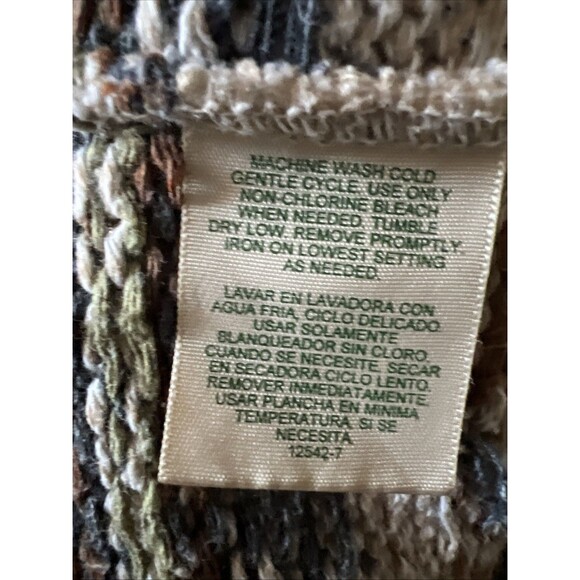 VTG St John's Bay Men's Fair Isle Sweater Pullover Sz L Brown Beige Cotton Blend - Picture 7 of 7